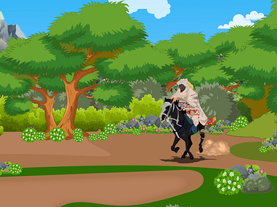 The Horse man - Illustration animation design illustration vector