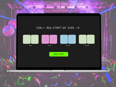 Day 14: Countdown Timer countdown timer dailyuichallenge neon ui uichallenge uidesigner