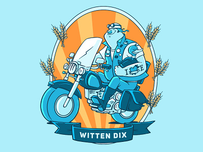 Witten Dix beer biker craft duck label motorcycle