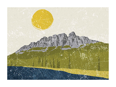 Castle Mountain, Banff banff design graphic design illustration illustrator landscape mountain nature photoshop retro