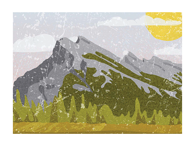 Mt Rundle, Banff banff design graphic design illustration illustrator landscape mountain photoshop retro