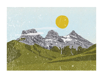 Three Sisters, Canmore canmore design graphic design illustration illustrator landscape mountains photoshop retro