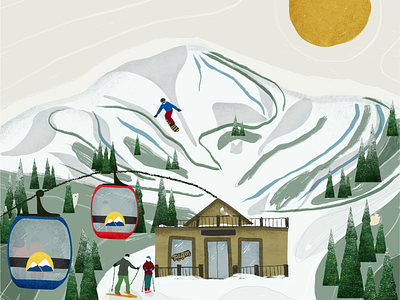 Ski Banff banff design forest gondola graphic design illustration landscape mountain illustration national park ski ski resort snowboard sunshine village