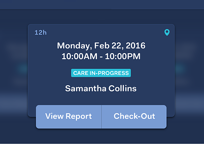 Care In-Progress care caregiver check out report