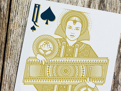 Queen of Spade design illustration line art linework package design playing cards