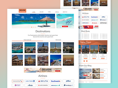 Book of Flights - Landing Page travel website uidesign website builder website desing