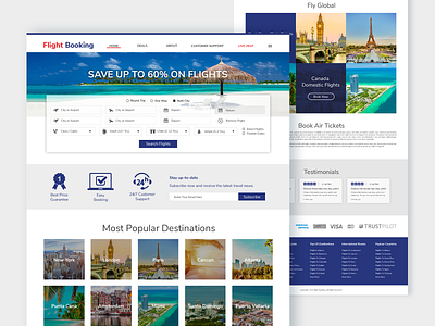 Flight Booking Landing Page Design landing page landing page design ui design uidesign website design