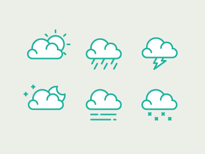 Cloudy weather cloud icons lightning rain weather