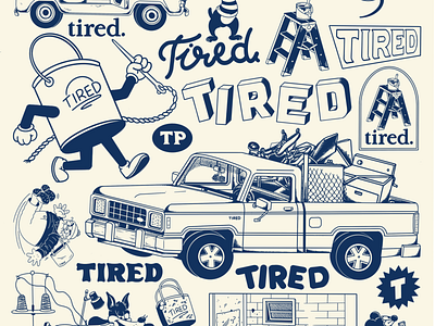 Tired Projects design illustration typography