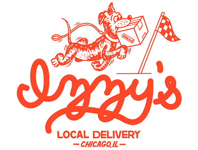 Izzy's Local Delivery branding design illustration typography