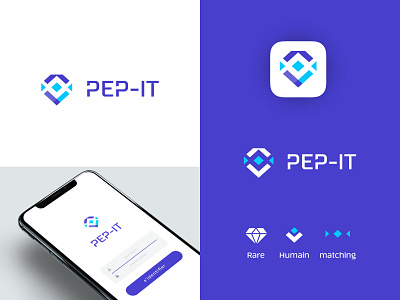 PEP IT Identity abstract brand branding clean design digital geometric icon identity it logo mark minimalist pictogram startup
