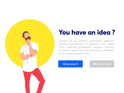 You have an idea app brand branding character clean icon illustration man minimalist thinking ui ux vector web