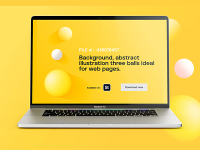 Background abstract illustration three balls 3D 3d abstract background clean design illustration minimalist ressources ui ux yellow