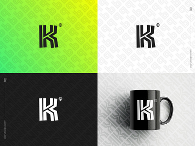 Letter Challenge -K- Monogram black brand branding clean design initial k letter logo minimalist monogram