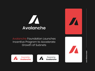 Avalanche Rebrand Logo a letter abstract blockchain brand branding clean crypto design initial logo minimalist vector