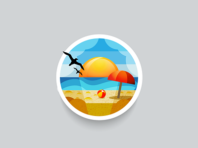 Summer Badge badge beach holidays icon illustration sea summer sun texture trip vacances