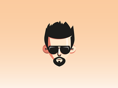 Chic man avatar beard boy character chic design fun gamer glasses illustration man mustache