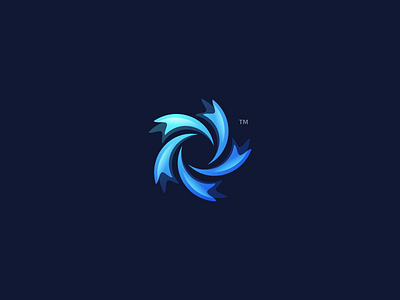 Vortex TM abstract blue color design icon logo pictogram shape vortex