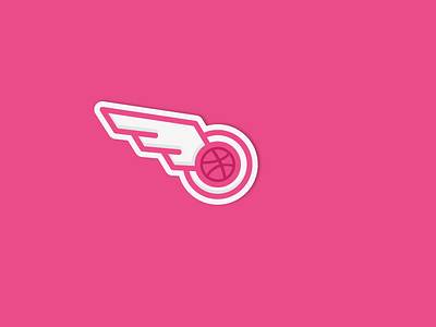 Dribbble Gives Wings custom dribbble fly giveaway mule playoff rebound sticker stickers wings