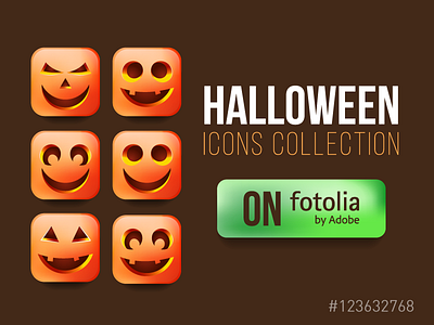 Halloween Icon Collection collection eps fotolia gradient halloween holes icon illustration landscape pumpkin scare wallpaper