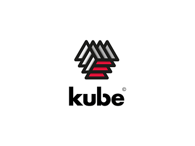 Kube abstract cube design geometric logo pictogram sharpe