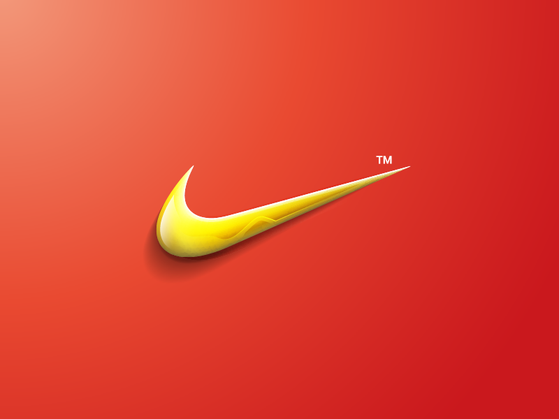 orange background nike logo