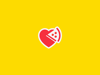 Love Pizza design heart logo love pictogram pizza stickers vector