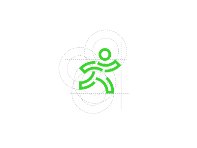Run clean design geometric illustration logo monochrome pictogram run say signalitic sketch