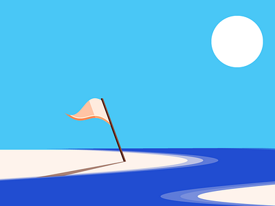 Beach illustration beach design flat illustration summer