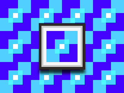 Square Center abstract blue color flat geometric illustration pattern