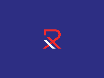 R Monogram blue brand design finance logo mark monogram r red