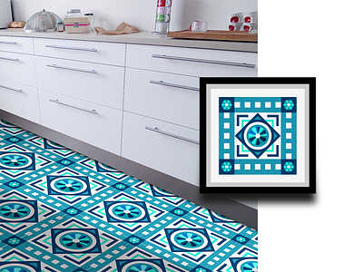 Oriental Pattern Mockup blue colorfull decoration design geometric illustration kitchen minimalist oriental pattern red