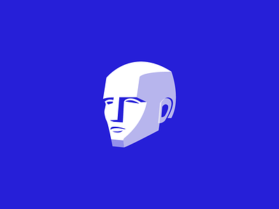 Human Portrait 3 black blue illustrator man negative portrait space vector white