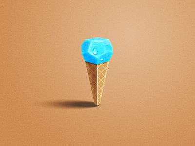 Ice Cream cold cream glass ice illustration realistic texture