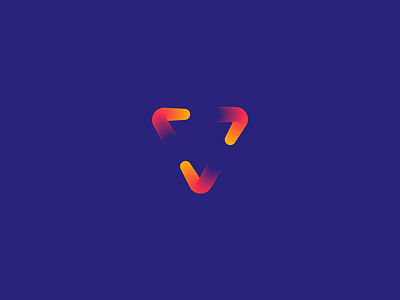 Abstract Logo brand branding design gradiant logo mark triangle v