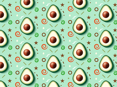 Avocado Pattern avocado background design flat fruit hero illustration pattern summer vector web