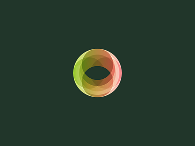 Abstract Logo abstract circle color design full geometric green logo pink wheel