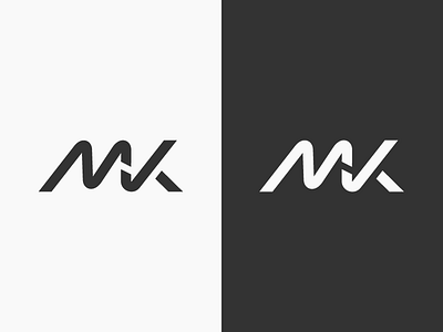 Mk Monogram custom design dynamic energy initial letter logo mk monochrome monogram personal trainer