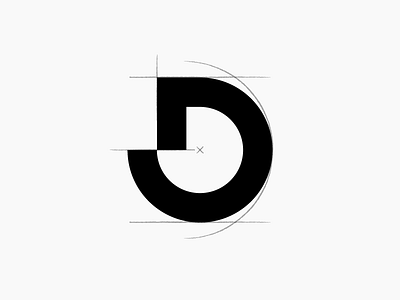 D Monogram brand d design initial logo monochrome monogram