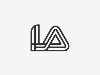 LA artistic brand clean desgin direction fill la logo stroke typography