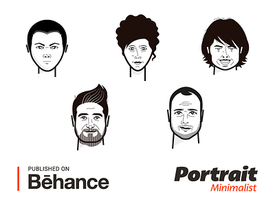 Minimalist Portrait black character illustration minimalist monochrome portrait team