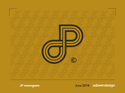 JP Monogram black brand dark identity j logo mark minimal monogram p white