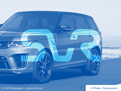 Svr Monogram brand car clean custom design embleme identity initial logo mark monogram range rover svr vector