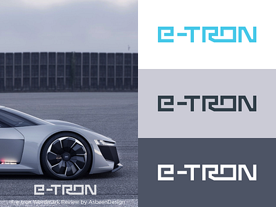 e-tron Audi PB18 brand car cutom design futur futurstic identity mark modern tech technology typography