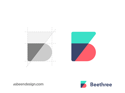 Beethree b brand clean corporate design digital flat geomteric identity logo minimalist monochrme tech three