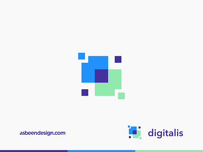 Digitalis abstract agency brand clean colorfull corporate design digital digital agency geometric identity logo mark minimalist