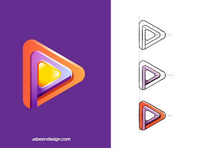 Play clean colorfull design geometric icon logo mark play sketch sketching