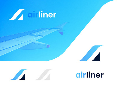 Airliner identity abstract air airways brand branding clean colorfull corporate design dynamic geometric icon identity initial logo mark minimalist monogram