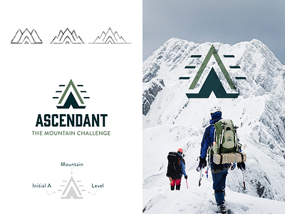 Ascendant Identity abstract altitude ascendant brand branding clean design extreme flat geometric icon identity logo mark minimalist mountain nature trekking