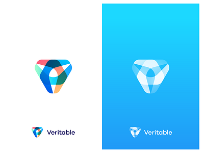veritable identity abstract brand color design digital icon logo mark power realty tech v virtual